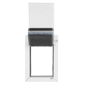 Pet Door, Medium, with Three Magnetic Flaps and Metal Frame, Strong and Weatherproof Dog Door for Interior and Exterior Doors, Easy to Install Pet Door, Medium, with Three Magnetic Flaps and Metal Frame, Strong and Weatherproof Dog Door for Interior and Exterior Doors, Easy to Install